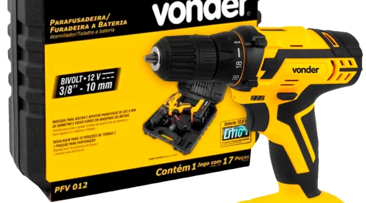 Vonder Parafusadeir Com Bateria Carregador Bivolt